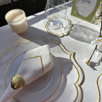 Beyaz Royal Amerıkan servıs 6 adet - Beyaz/Gold