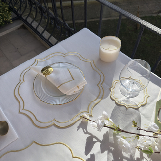 Beyaz Royal Amerıkan servıs 6 adet - Beyaz/Gold