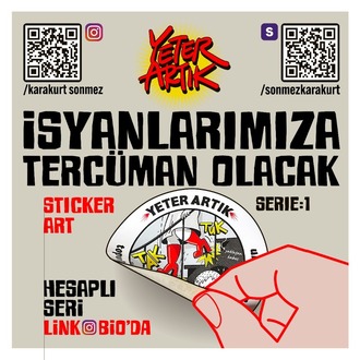 'Yeter Artık' hesaplı, hoyratça yapıştırmalık sticker seti