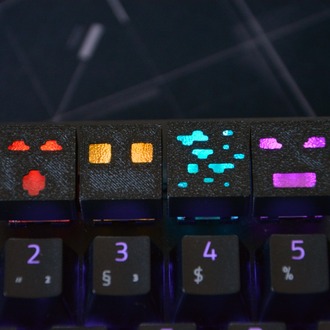 Minecraft Keycaps Moblar - Klavye Tuş Takımı