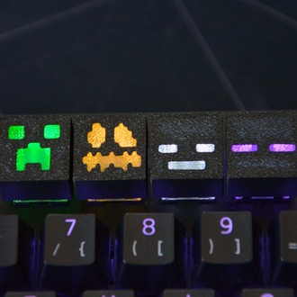 Minecraft Keycaps Moblar - Klavye Tuş Takımı