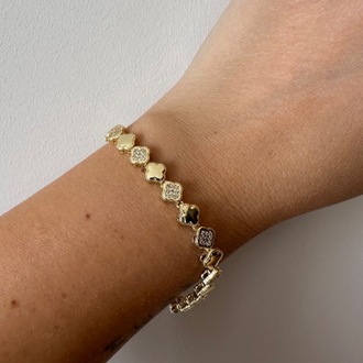 Xuping 14 k Yonca Bileklik