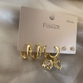 Vip 6 lı gold küpe set