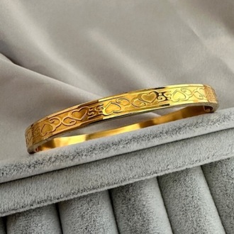 Çelik gold kalp desenli 6 mm kelepçe