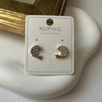 Xuping 14 k Ay Desen Küpe