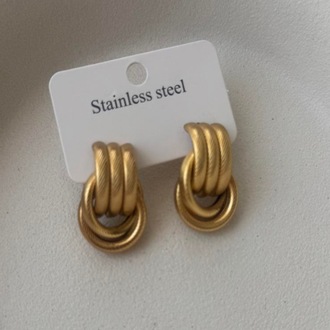 Çelik gold küpe
