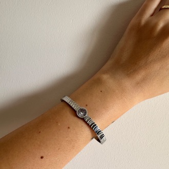 Çelik silver taşlı 6 mm kelepçe