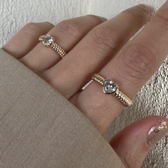Vip 14k Gold Kalp Desen Ayarlanabilir Yüzük ( tekli )