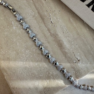 Xuping Silver Kalp ve Yıldız Desen Bileklik