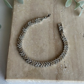 Xuping Silver Renk V Desen Bileklik
