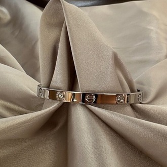 Crtier marka çelik silver taşlı mini 6 mm kelepçe