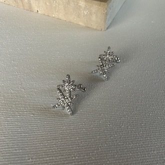 Vip Silver Yıldız Desen Kıkırdak Earcuff ( Tekli )