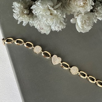 Xuping 14k Gold Kalp Desen Bileklik