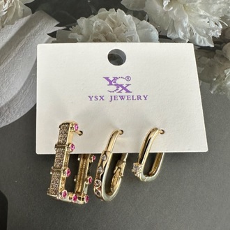 Ysx vip 14 k renginde 3 lü küpe seti 