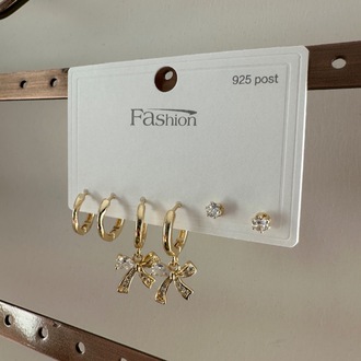 Vip Gold 6 lı Küpe Set