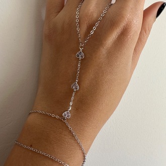 Vip Silver Pembe Taşlı Kalp Desen Şahmeran