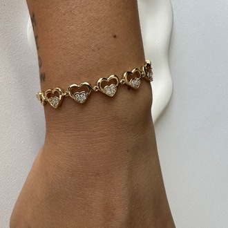 Xuping 14k Gold Kalp Desen Bileklik