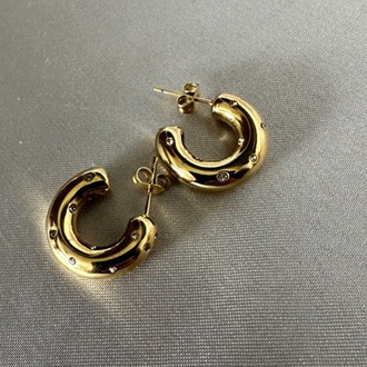 Çelik gold küpe