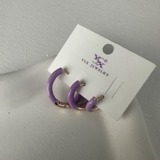 Ysx Vip lila gold 3 lü küpe seti