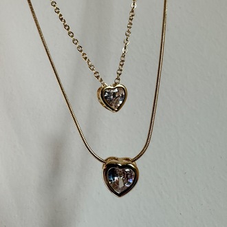 Çelik gold 2 li kolye