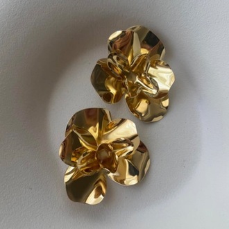 Vip gold çiçek küpe