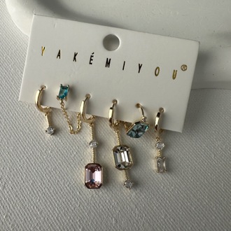 Vip 14 k gold renginde 6 lı küpe seti