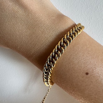 Çelik gold 7 mm bileklik