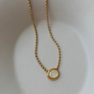 Çelik Gold Dorika Zincir Elips Model Kolye