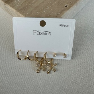 Vip Gold 6 lı Küpe Set
