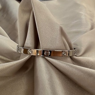 Crtier marka çelik silver taşlı 6 mm kelepçe