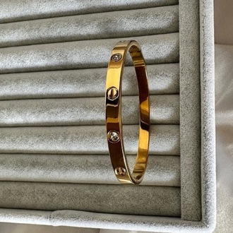Crtier marka çelik gold taşlı 6 mm kelepçe