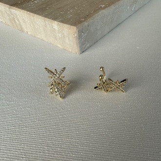 Vip Gold Yıldız Desen Kıkırdak Earcuff ( Tekli )