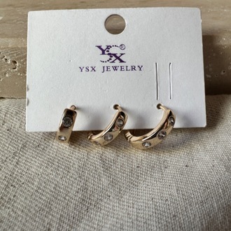 Vip rose gold 3 lü set küpe