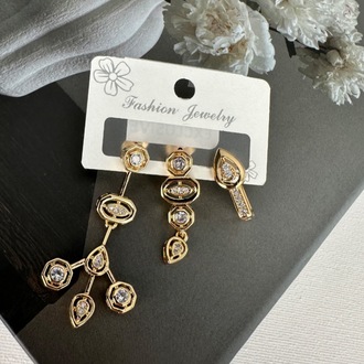 Xuping 14 k renginde 3 lü küpe seti