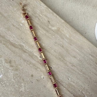 Xuping rose gold | fuşya taşlı 3 mm bileklik