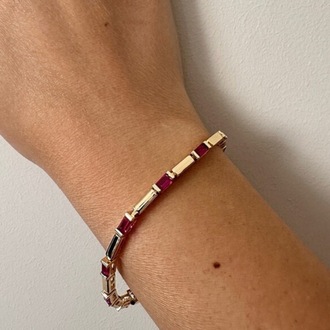 Xuping rose gold | fuşya taşlı 3 mm bileklik