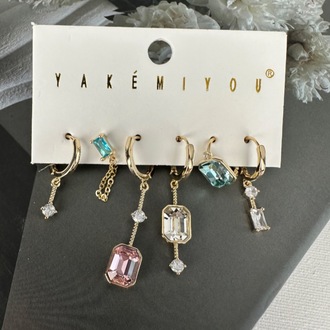 Vip 14 k gold renginde 6 lı küpe seti
