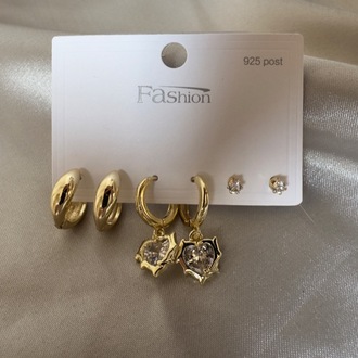 Vip 6 lı gold küpe set