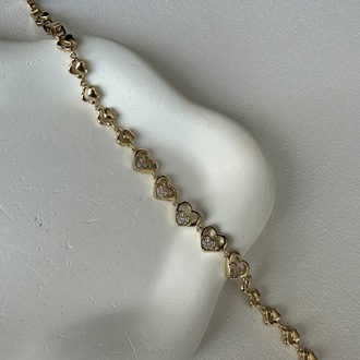Xuping 14k Gold Kalp Desen Bileklik