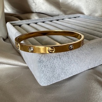 Crtier marka çelik gold taşlı 6 mm kelepçe