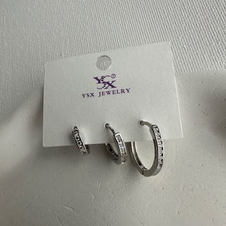 Ysx vip silver renkte 3 lü küpe seti