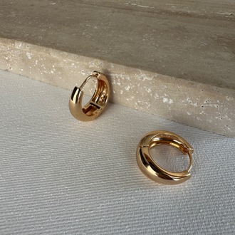 Xuping 18k Rose Gold 2 cm Halka Küpe
