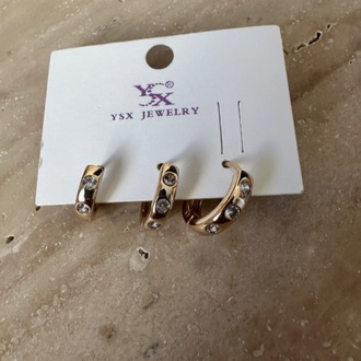 Vip rose gold 3 lü set küpe