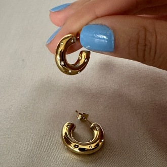 Çelik gold küpe