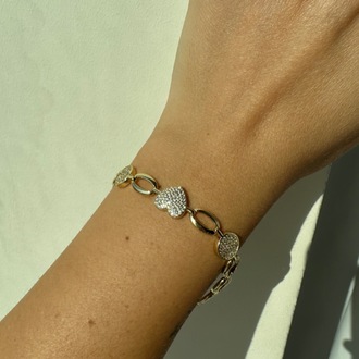 Xuping 14k Gold Kalp Desen Bileklik