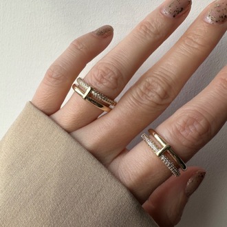 Vip 14k Gold Taşlı Ayarlanabilir Yüzük ( tekli )