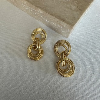 Vip Gold Yuvarlak Sallantılı Küpe