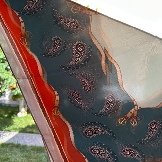 Şal desen ipek saten fular 70*70