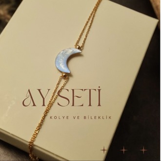 Gece Parlayan Ay Seti + Lotus Seti+ Melek Seti Premium Paketleme 14 Ayar Altın Kaplama