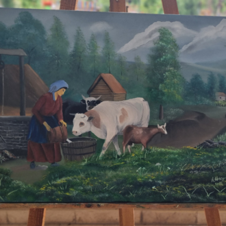 İneklere Su Veren Köylü Kızı